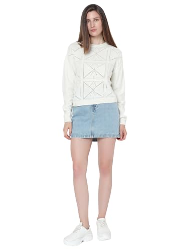 VERO MODA Women's Relaxed Fit Beige Sweater