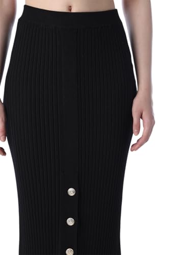 ONLY Women's Solid Pencil High Rise Black Skirt