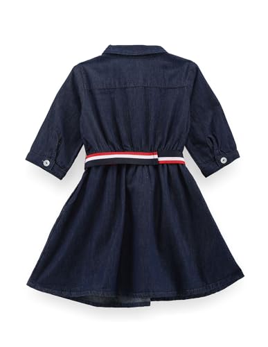 U.S. POLO ASSN. Kids Regular fit Cotton Long Sleeves Polo Collar Dresses (UGDRS0256_Blue_12M)