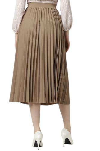 Women Brown Solid Party Skirt