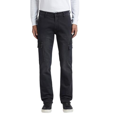 Pepe Jeans Men's Straight Pants (PM208033S911_Black