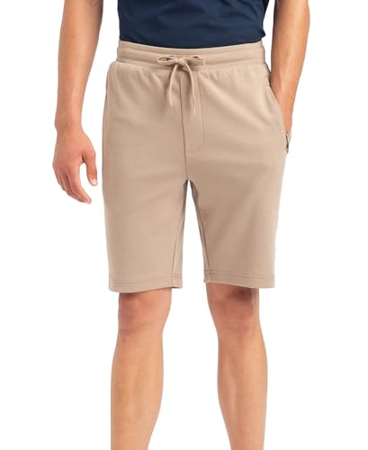 Jockey AM14 Men's Super Combed Cotton Rich Straight Fit Shorts with Zipper Pockets_Desert Taupe_XXL