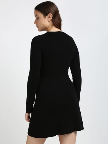 Calvin Klein Jeans Women's Cotton Shift Above The Knee Casual Dress (J20J224156BEH_Ck Black