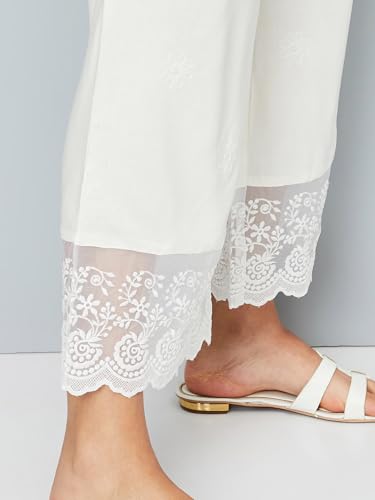Max Women's Regular Pants (CTBT42094_Off White