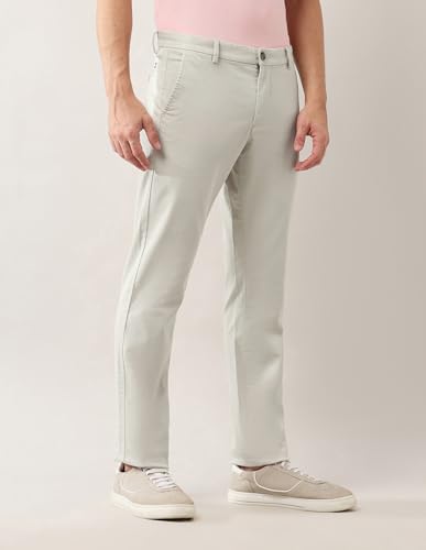 Arrow Sports Men's Mid Rise Slim Fit Trousers (ASAETRO2962_Beige_30)