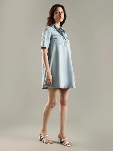 Tommy Hilfiger Cotton Spread Collar Denim Dress