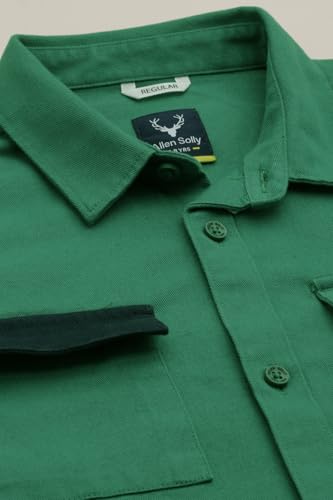Boys Green Textured Casual Shirt