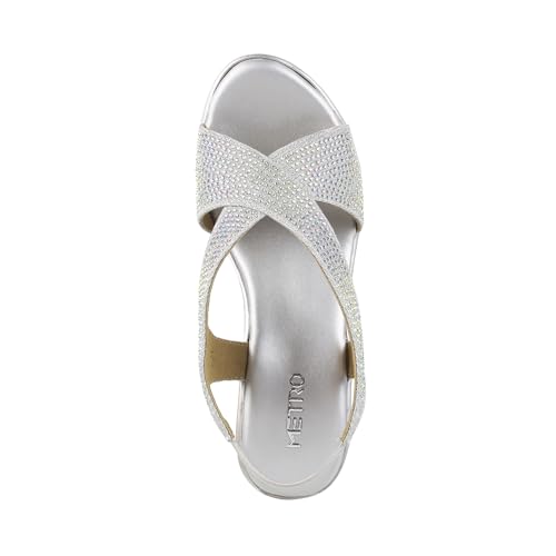 Metro Women Silver Synthetic Sandals - EU/38 UK/5-35-90