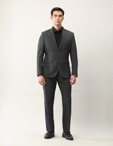 Arrow Men's Tailored Fit Ceremonial Twill Suit Dark Grey