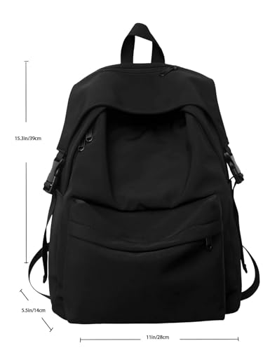 MUCHOVA Travel Bag for Women Medium Spacious Compartment Bag Practical Design Black Lightweight Backpack for Ladies (Black)