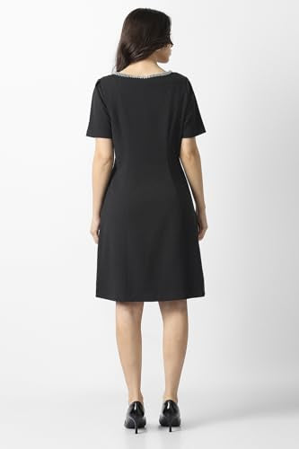 Van Heusen Women's Polyester Blend Modern Above The Knee Dress (VWCDERGFM46758_Black