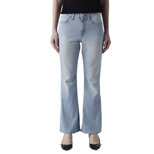 Levi's Women's 726 Light-Blue Flared Fit High Rise Jeans