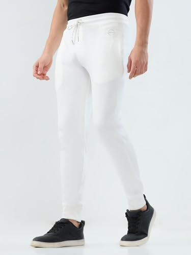 Park Avenue Men Slim Fit Solid Pattern Cotton Polyester Blend Flat Front Casual Jogger Pant