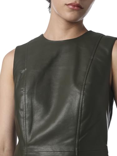 ONLY Women's Solid Fit and Flare Olive Dress