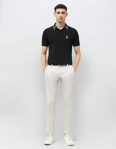 U.S.Polo Association Men's Austin Slim Fit Satin Trousers (USTRO031A_Ice Grey_38)