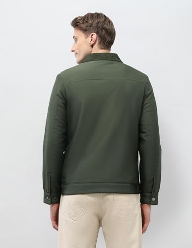 U.S. Polo Assn. Denim Co. Men's Solid Regular Fit Jacket (UDJCKS010_Olive_XL)