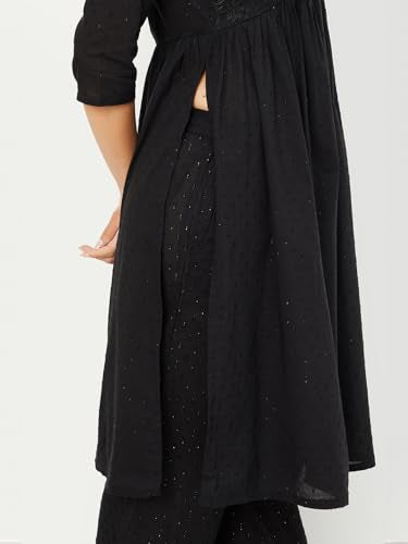 Max Women's Cotton Blend Kurta Set (COKO53001B_Black
