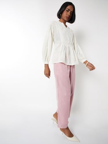 Max Women Lace Hem Palazzos (Purple_M)