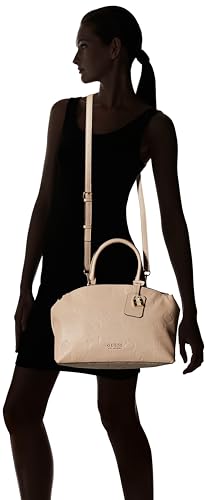 Guess Women's Beige Textured Satchel Bag| Ladies Purse Handbags | Gift For Ladies