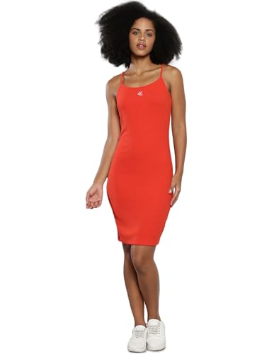 Calvin Klein Womens Red Color Dress (S)