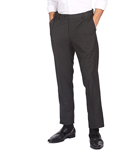 Arrow Men's Regular Pants (ARGT6005A_Charcoal Melange_38)