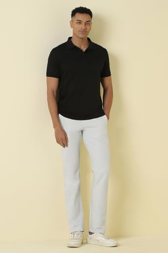 Men Grey Solid Casual Trousers