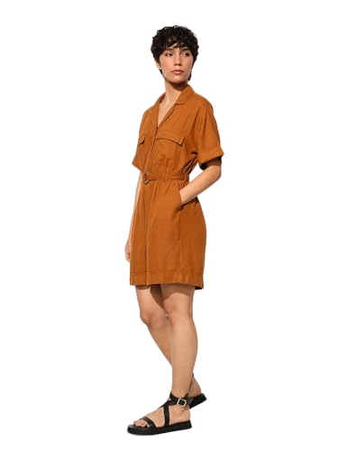 ONLY Women's Regular Fit Brown Playsuit
