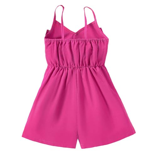 Hopscotch Girls Polyester Bow Applique Sleeveless Playsuit in Peach Color For Ages 18-24 Months (EWE-4451674)