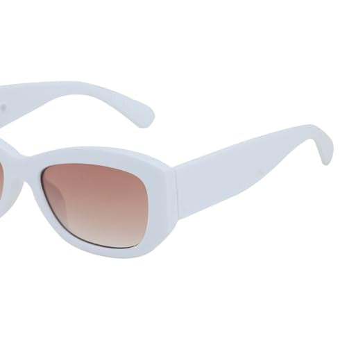 Carlton London White Toned with Polycarbonate UV Protected Lens Rectangle Sunglass for women