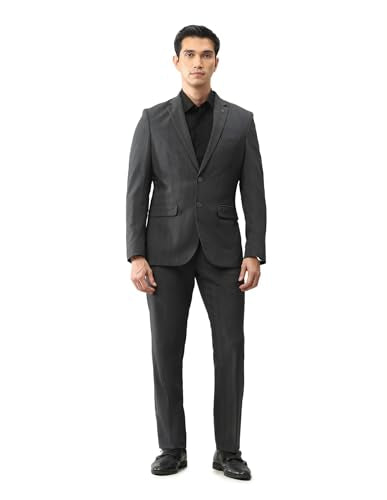 Arrow Men's Tailored Fit Ceremonial Twill Suit Dark Grey