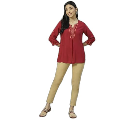 Rangriti Women's Regular Fit Blouse (RMMINDIGOS18212SS23PNK_Pink