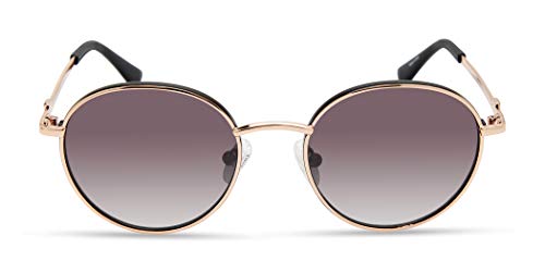 GUESS Women's Classic Round Sunglasses, Gold/Smoke Mirror, 51mm