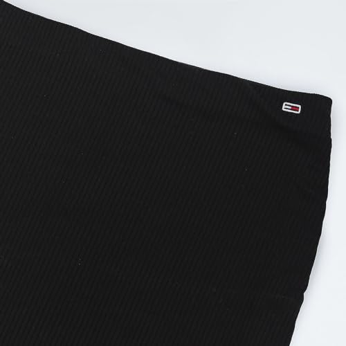 Tommy Hilfiger Polyester Black Solid Women Gathering Mini Skirt (S)