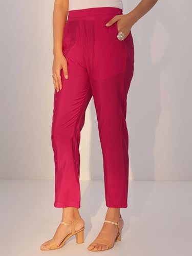 Libas Women's Silk Blend Kurta Set (400314R_Red