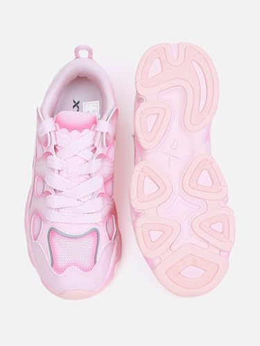 XTEP Cherry Pink Solid Retro Casual Shoes for Women -Euro 38