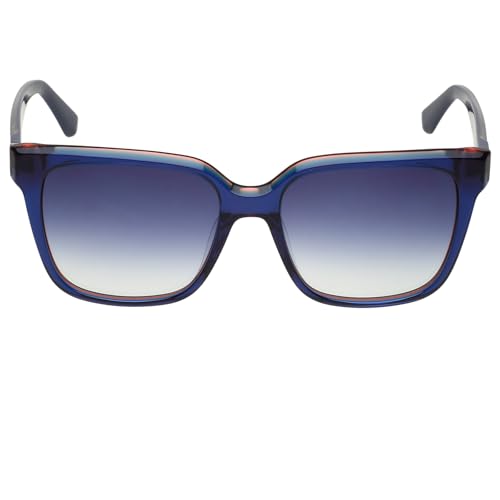Calvin Klein|Blue Full Frame Square Sunglasses|100% UV Protected (Uv 400) Blue Gradient Faded Lens|Women's|Medium|Ck 21530 438 55 S