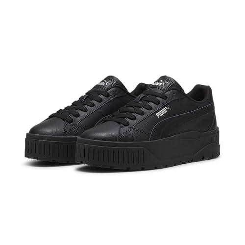 Puma | Karmen II Women's Leather Sneakers | Black-Black-Silver | 7UK