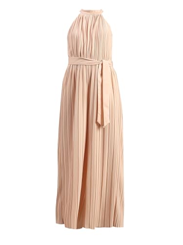 VERO MODA Women's Fit and Flare Beige Jumpsuit