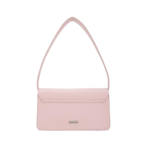 Fastrack Blush Muse Shoulder Bag For Women | Faux-Leather Bag with Silver Hardware | Stylish Shoulder Bag For Daily & Casual Use