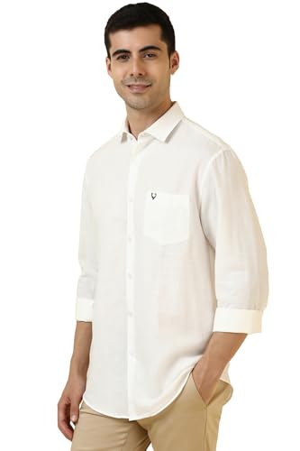 Allen Solly Men White Solid Full Sleeves Casual Shirt