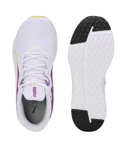 PUMA | Seriah Women's Running Shoes | White-Ultraviolet-Pelé Yellow | 5UK