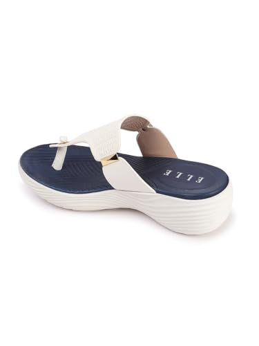 ELLE Women Fashion Sandal,White,UK-5