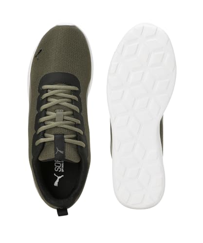 PUMA Mens Rush Racer Olive-Black-Grey Fog Sneaker - 6 UK (39584004)