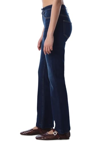 ONLY Women's Solid Bootcut Blue Jeans