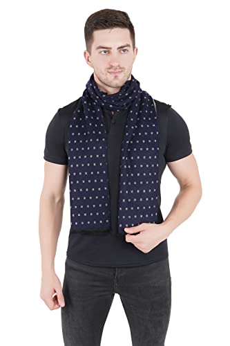 MUFFLY Woven Reversible Printed Men's Wool & Acrylic Muffler Warm Cashmere Wrap Shawl