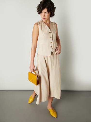 Max URB_N Women Solid Waistcoat (Cream_20)