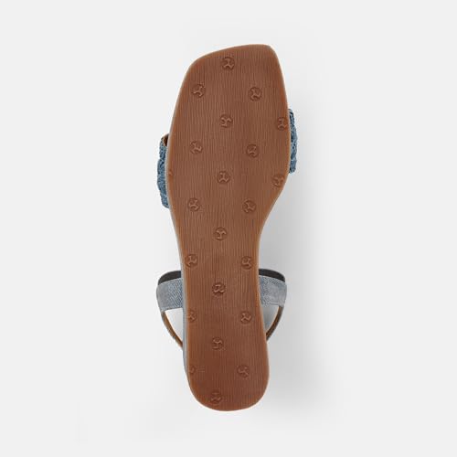 Mochi Women's Blue Back Strap closure Casual - Sandals with Flat sole UK/7 EU/40(33-1255)