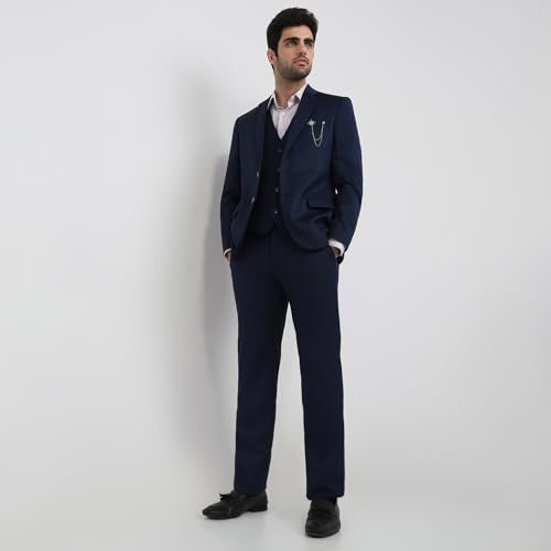 Raymond Blue Structure Pattern Men Suit
