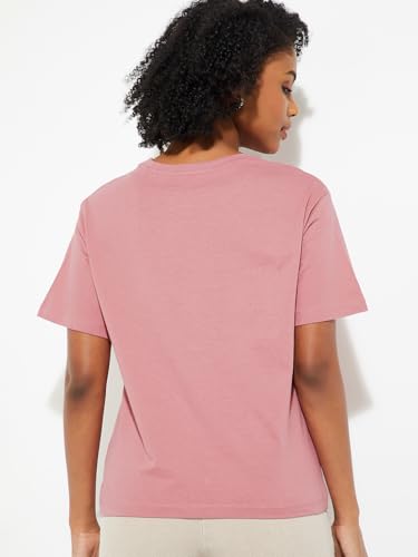 Max URB_N Women Printed Relaxed Fit T-Shirt (Pink_XL)