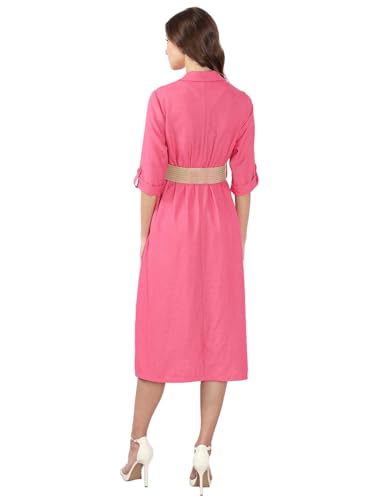 VERO MODA Women's Fit and Flare Pink Dress